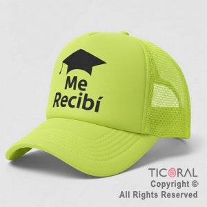 SOMBRERO VISERA IMPRESO ME RECIBI FLUO AMARILLO CAP x 1